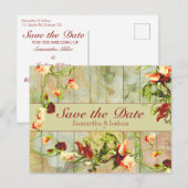 Schilderd hek met lentbloemen briefkaart (Voorkant / Achterkant)