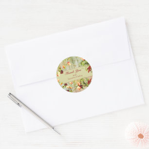 Schilderd hek met lentbloemen ronde sticker