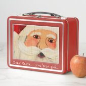 Schilderd kerstmangezicht op lywood en tekst (In situ)