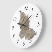 Schilderd metaal dat zich op haar handen drukt grote klok (Hoek)