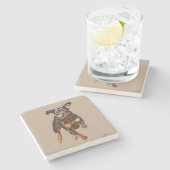 Schilderd Onderzetter van de Dog Marble van de Rot (Zijkant)