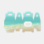 Schilderd strand van Aqua Blauw Bedankdoosjes (Uitgevouwen)