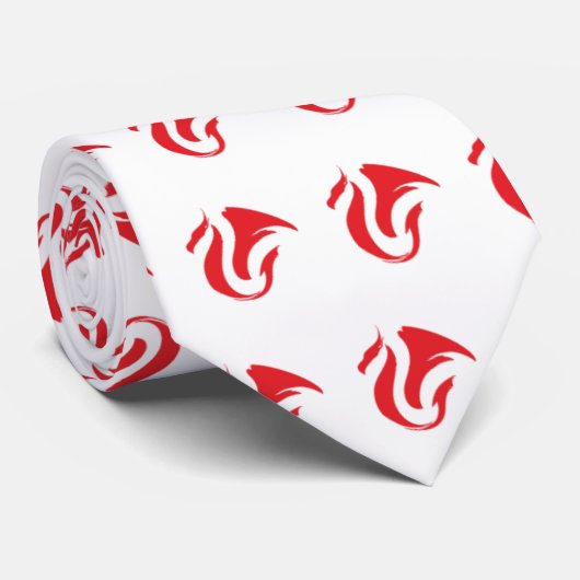 Schilderd Welsh Dragon Stropdas (Opgerold)