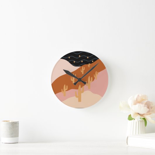 Schilderd woestijnlandschap ronde klok (Huis)