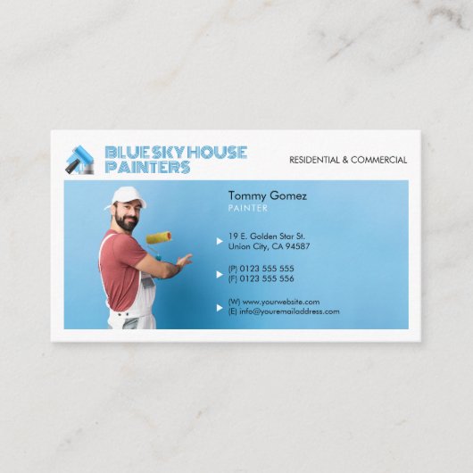 Schilderdiensten | Schilder op het werk Visitekaar Visitekaartje (Voorkant)