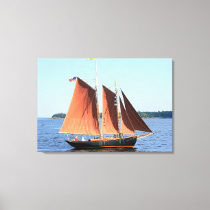 schilderdoek, omwikkeld in rode sails canvas afdruk