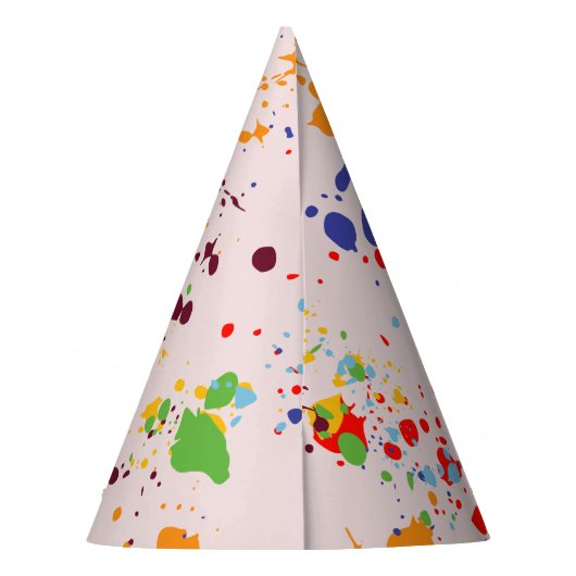 Schilderen 8e verjaardag van kleurrijke plashes feesthoedjes (Achterkant)