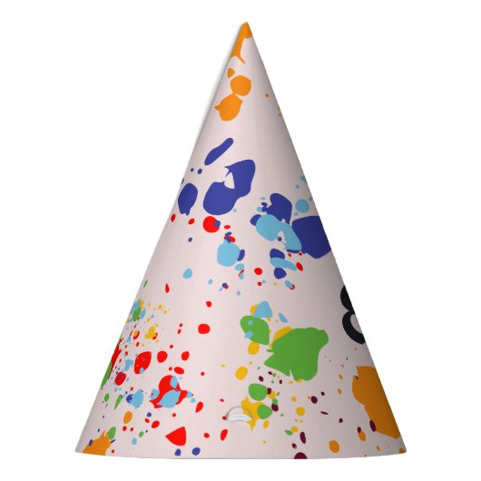 Schilderen 8e verjaardag van kleurrijke plashes feesthoedjes (Links)