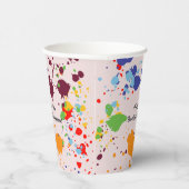 Schilderen 8e verjaardagsfeestje kleurrijke spette papieren bekers (Rechts)