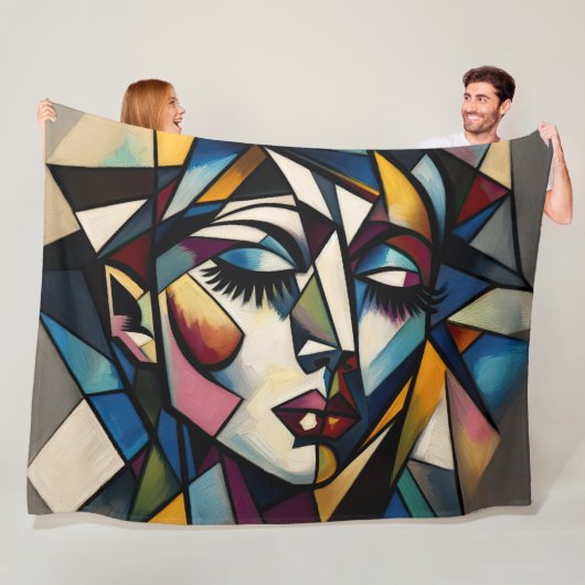 Schilderen Abstract Modern Vrouw Bold Fleece Deken (In situ)