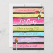 Schilderen Art Party verjaardagsuitnodiging Chalkb Kaart (Voorkant)