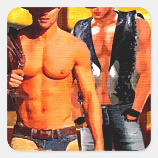 Schilderen: Cowboy Corral Vierkante Sticker (Voorkant)