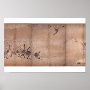 Schilderen door Miyamoto Musashi, c. jaren '1600 Poster