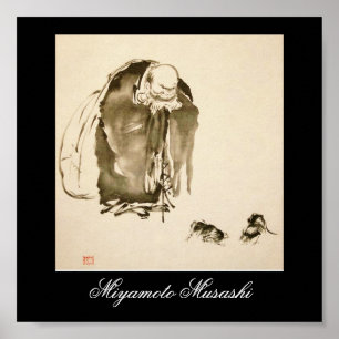 Schilderen door Miyamoto Musashi, c. jaren '1600 Poster