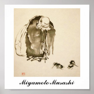 Schilderen door Miyamoto Musashi, c. jaren '1600 Poster