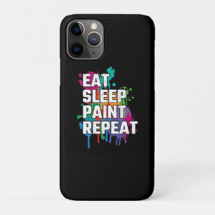 Schilderen Eet slaapverf Herhaal grappig schilde iPhone 11 Pro Hoesje