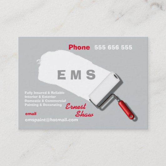 Schilderen en decorteren van bedrijven visitekaartje (Voorkant)