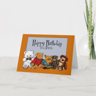 Schilderen: Gevulde dieren: Birthday van ons allem Kaart