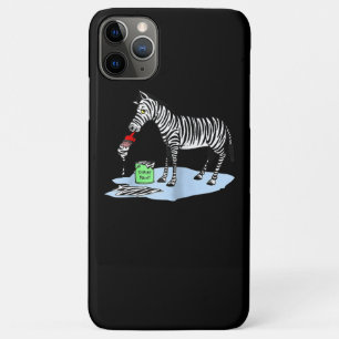 Schilderen Grappig Cartoon Zebra schilderij iPhone 11 Pro Max Hoesje