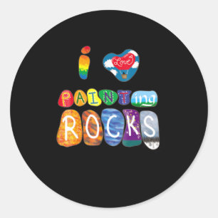 Schilderen   I Love Rock Painting Funny Rock Paint Ronde Sticker