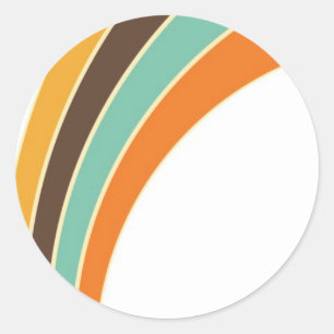 Schilderen in retrokleuren ronde sticker