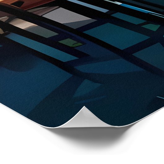 Schilderen Jazz Song Performance in Retro Style Ca Poster (Hoek)