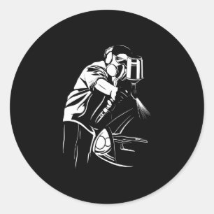 Schilderen  Klassieke verf van de klassieke oude s Ronde Sticker