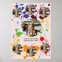 Schilderen kleurrijk 9e verjaardag Foto collage Poster