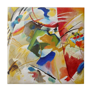 Schilderen met Groen Centrum door Wassily Kandinsk Tegeltje
