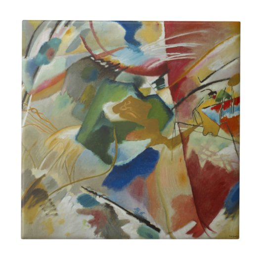  schilderen met groen door Kandinsky Tegeltje (Voorkant)