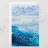 Schilderen met oceaangolven, schuim met zee briefpapier (Voorkant / Achterkant)