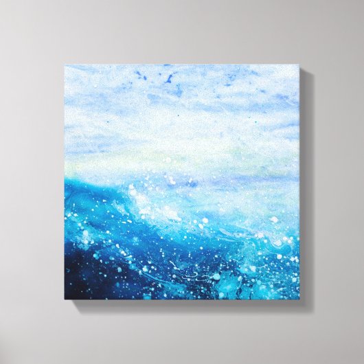 Schilderen met oceaangolven, schuim met zee canvas afdruk (Voorkant)