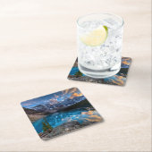 Schilderen op Moraine Vierkante Kartonnen Onderzetter (Insitu)