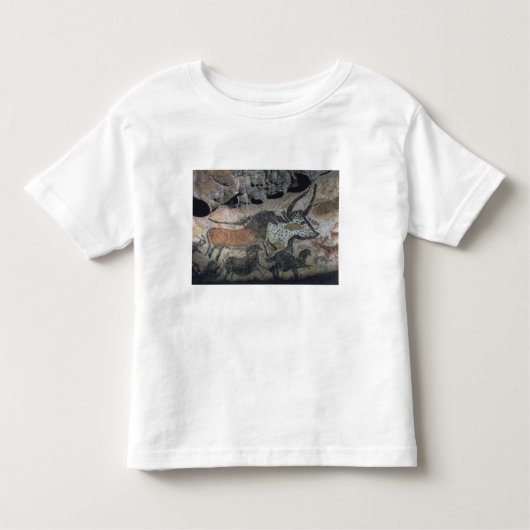 Schilderen op steen van een stier en paarden, c.17 kinder shirts (Voorkant)