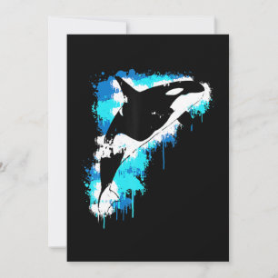 Schilderen   Orka walvis Waterverf schilderij Artf Feestdagenkaart