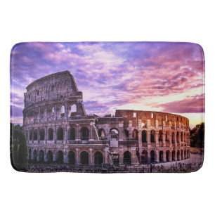 Schilderen van Colosseum in Rome bij zonsondergang Badmat