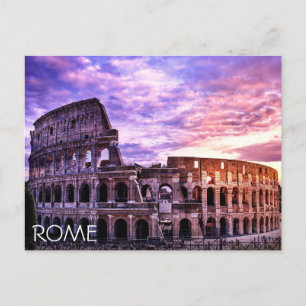 Schilderen van Colosseum in Rome bij zonsondergang Briefkaart