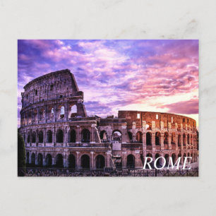 Schilderen van Colosseum in Rome bij zonsondergang Briefkaart