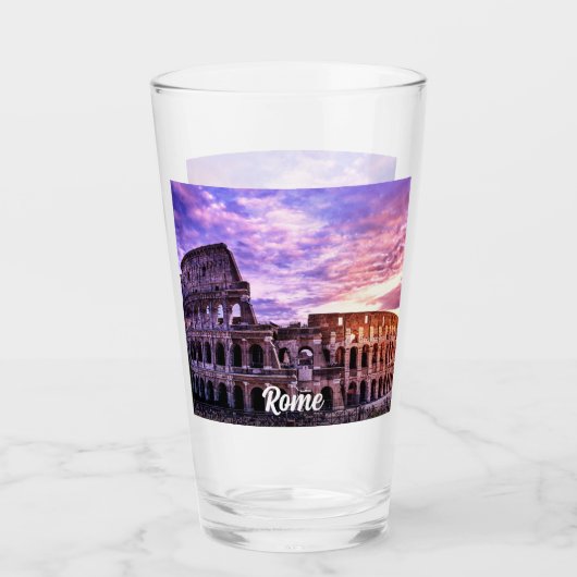 Schilderen van Colosseum in Rome bij zonsondergang Glas (Voorkant)