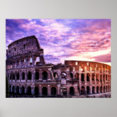 Schilderen van Colosseum in Rome bij zonsondergang Poster (Voorkant)