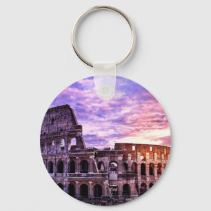 Schilderen van Colosseum in Rome bij zonsondergang Sleutelhanger