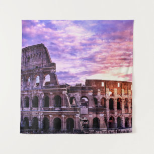 Schilderen van Colosseum in Rome bij zonsondergang Wandkleed
