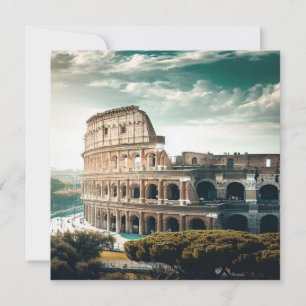 schilderen van Colosseum in Rome, Italië Feestdagenkaart