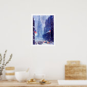 Schilderen van de Manhattan Winter Scene. Fine Art Poster (Keuken)