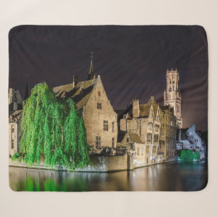 Schilderen van de oude stad Brugge en de toren van Sherpa Deken
