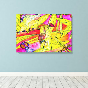 Schilderen van de waterverf van Dragonfly Canvas Afdruk