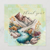 Schilderen van de Waterverf van watervallen en ber Bedankkaart (Voorkant / Achterkant)