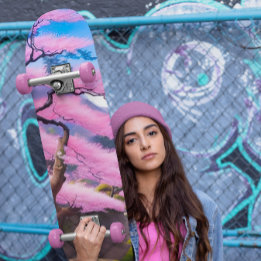 Schilderen van een kersenbloesemboom skateboard