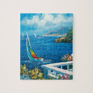 Schilderen van een zeilboot legpuzzel
