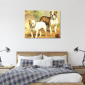 schilderen van Engelse Bulldogs Canvas Afdruk (Insitu (Slaapkamer))